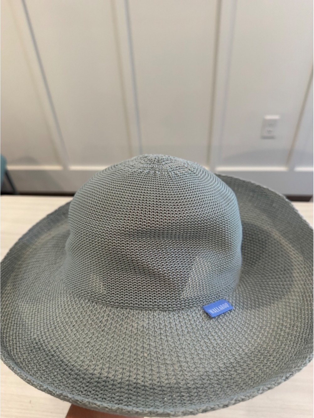 Wallaroo Hat Company Gray Woven Wide Brim Sun Hat Packable Women's